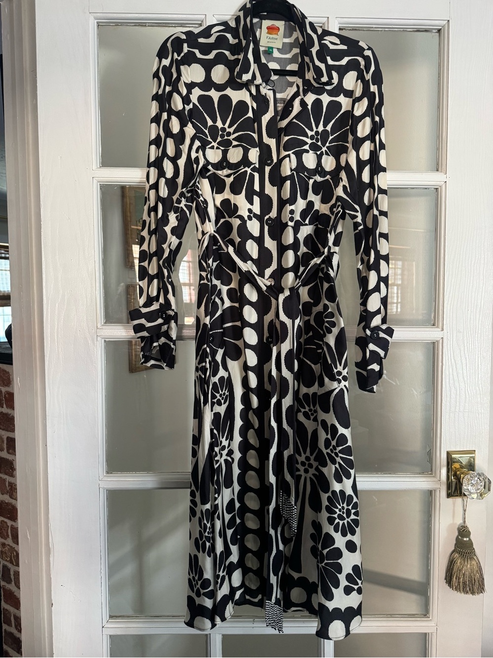 Farm Rio Black Palermo Chemise Shirt Dress - Picture 4 of 8